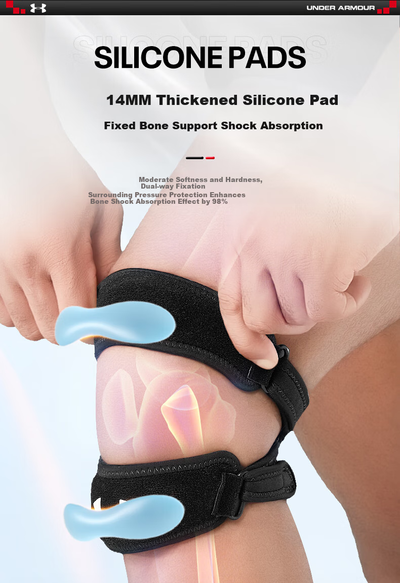 Under Armour Patellar Strap Knee Brace Sports Fixation for Hiking, Running, Jump Rope, Badminton, Meniscus Protection, Preventing Sprains And Injuries 8