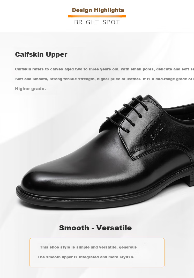 SATCHI Men's Shoes, Brogue High-Quality Men's Leather Shoes, Formal Shoes, Party Shoes, 212482215Z, Black, Size 40 2