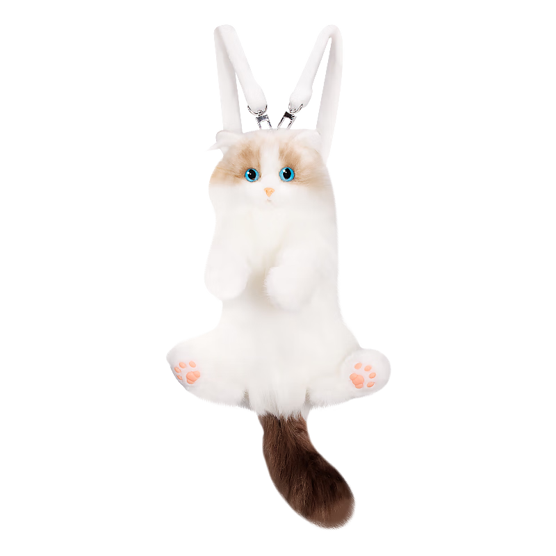 Chongker Mini Ragdoll Cat Backpack Stuffed Toy Plush Doll, Small Size, Birthday Gift for Children And Girls