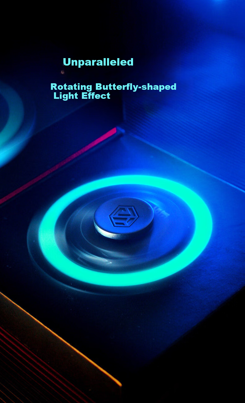Yueqiuhaian Metal Finger Spinner, Long-Lasting Quiet Luminous Hand Spinner, EDC Stress Relief Toy, Children's Gift for Boys 8