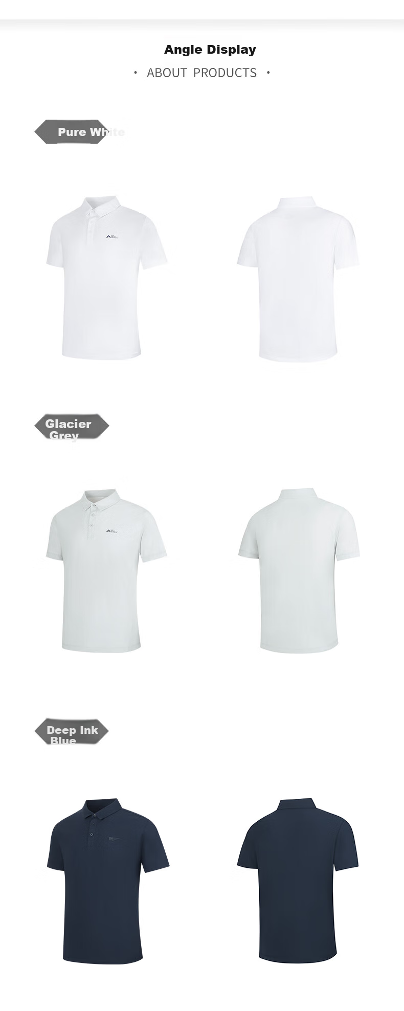 361° Men's Short-Sleeve Polo Shirt for Summer Sun Protection, Loose-Fitting Sports Ice Silk Fitness T-Shirt, Half Sleeve Men's Style 652524103D-8 32