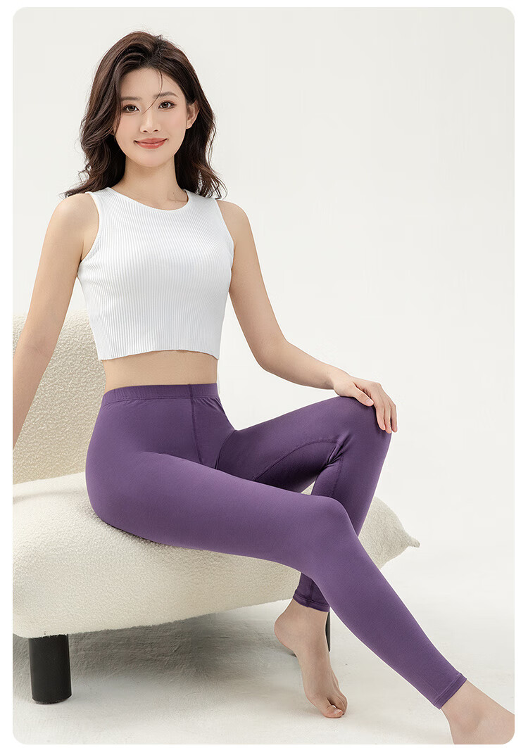 CHERISH LIFE Women's Modal Thin Thermal Leggings Single Piece Lenzing Modal Classic Black L (170) 11