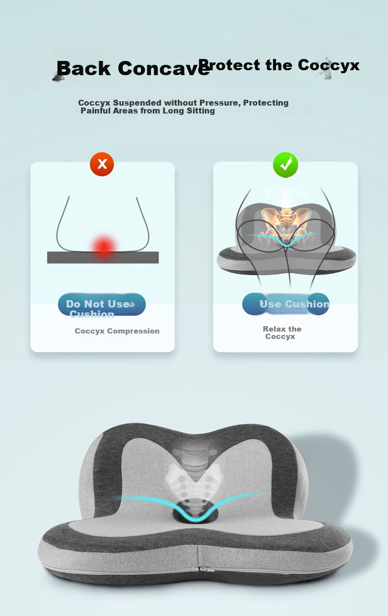 Mixiaoshu Office Chair Cushion with Integrated Ergonomic Backrest for Long Sitting Support And Posture Correctio 8