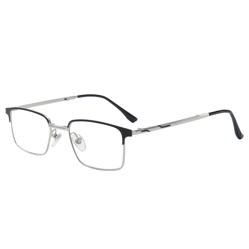 Nianqingtai Reading Glasses for Men, High-Definition Metal Full-Frame Business Anti-Blue Light Premium Presbyopic Glasses, 742+200 Degrees