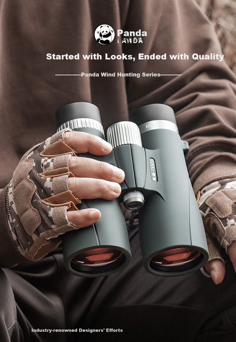 Panda Binoculars, High Magnification, High Definition, Professional Grade, Low Light Night Vision, Nitrogen-Filled, Waterproof, Military Bee-Hunting, Feng 10×50ED 3