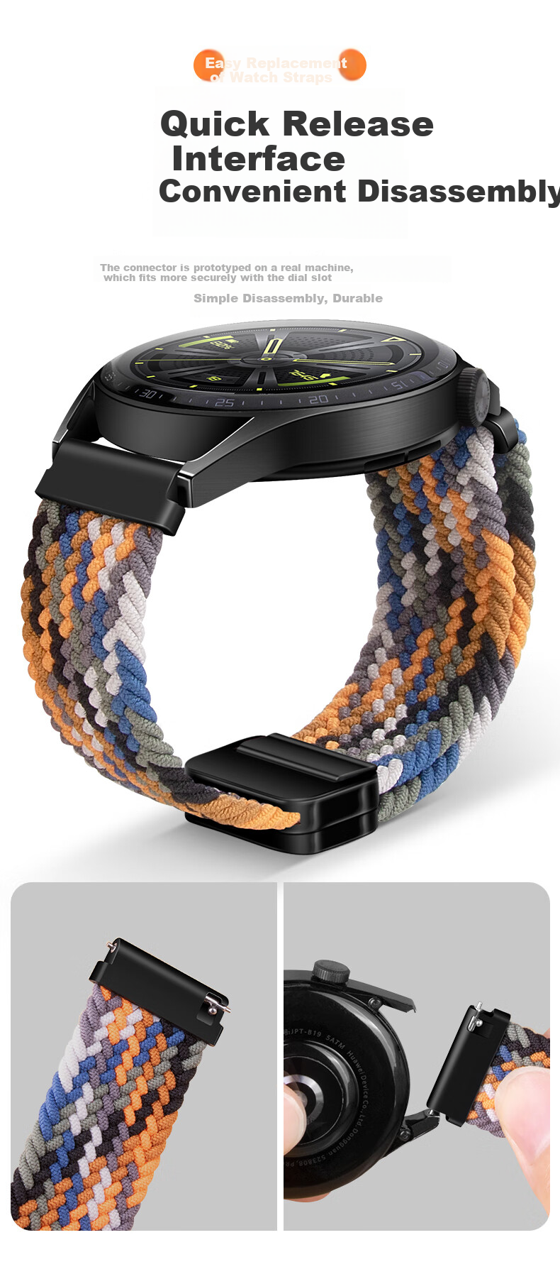 Weiqiantu [Magnetic Woven] Compatible with Huawei GT7/GT6/GT5/Pro, Watch6/5/Pro/4Pro/Buds2 Watch Straps, GT3/4 Pro/Defender 2 Men's And Women's Styles 4