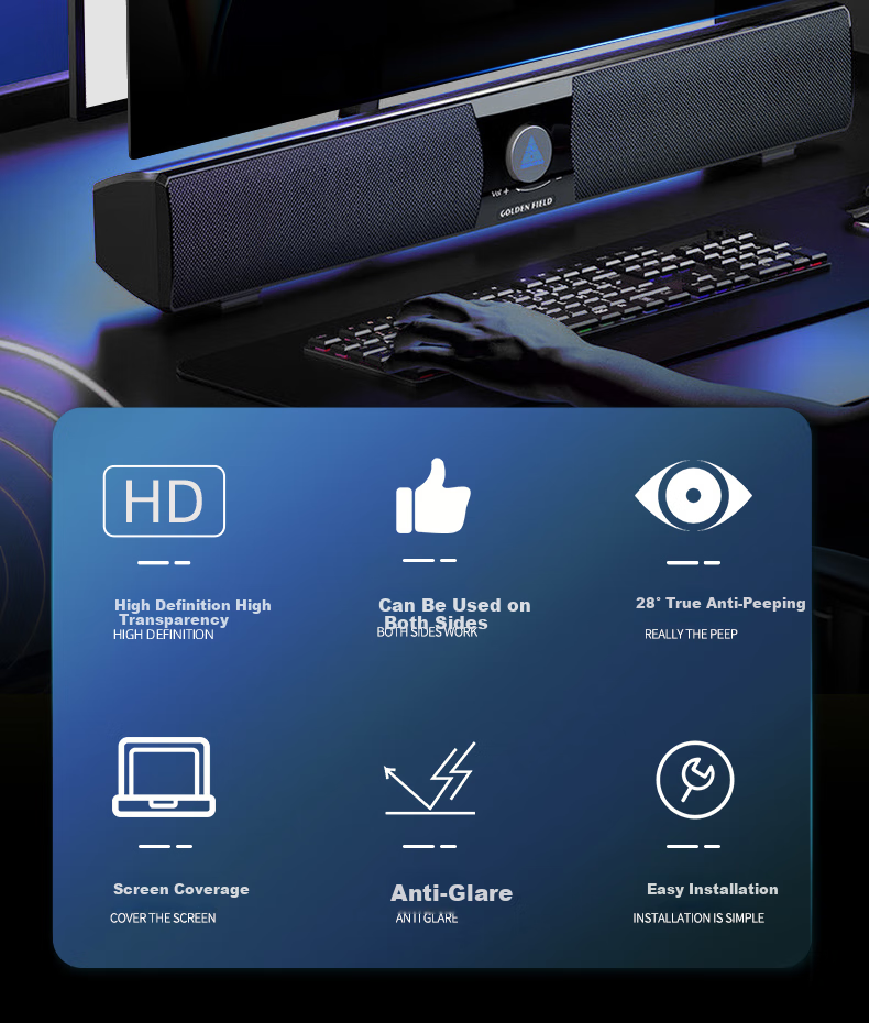 Aigo Computer Privacy Screen Protector, Monitor Privacy Film, Laptop And Desktop Anti-Peeping Film, Privacy Protection Screen, 23.8 Inches (16:9) 2