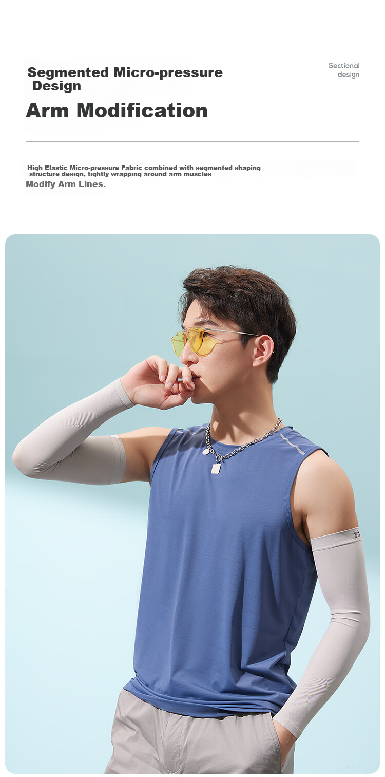 HLA Sun Protection Arm Sleeves for Men, Ice Sleeves, UV Protection, Thin, Outdoor Sports, Cycling, Fashionable, Versatile, Running Arm Sleeves for Wome 2