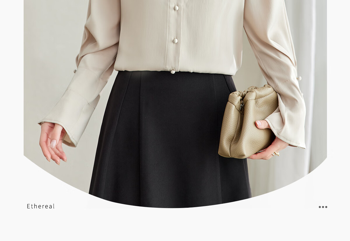 YUZHAOLIN V-Neck Faux Placket Romantic Ruffle Sleeve Long Sleeve Shirt Fashion Casual Work Blouse Y51S015 2