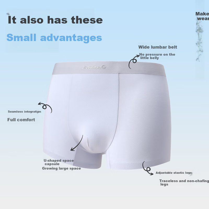 Jiusuiban Moisture-Wicking Children's Underwear, Boys' 7A Antibacterial Silk Gusset Boxer Briefs, Mesh Thin Sports Shorts for Older Childre