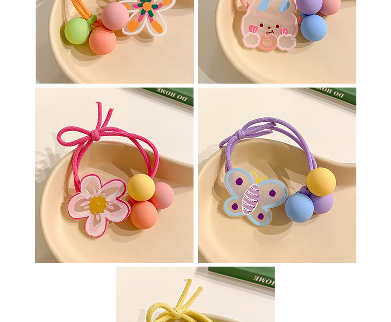 Jiaoxuefei Fresh And Fun Hair Ties, 10 Pieces, Gentle on Hair, Rubber Bands, Fresh And Cute Ponytail Hair Bands for Wome 1