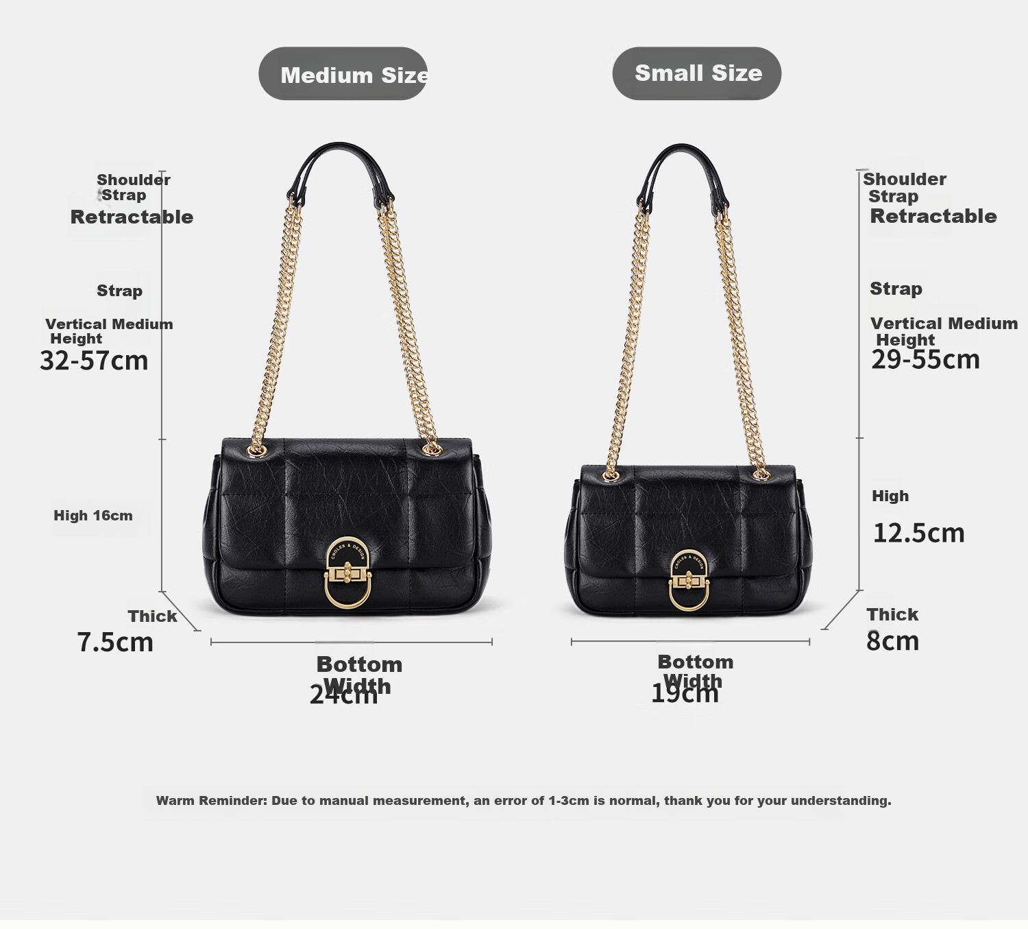 Cnoles Chain Bag for Women, Diamond Pattern Shoulder Crossbody Bag, High-End Underarm Bag, Birthday And 520 Gift for Girlfriend Or Wife 17