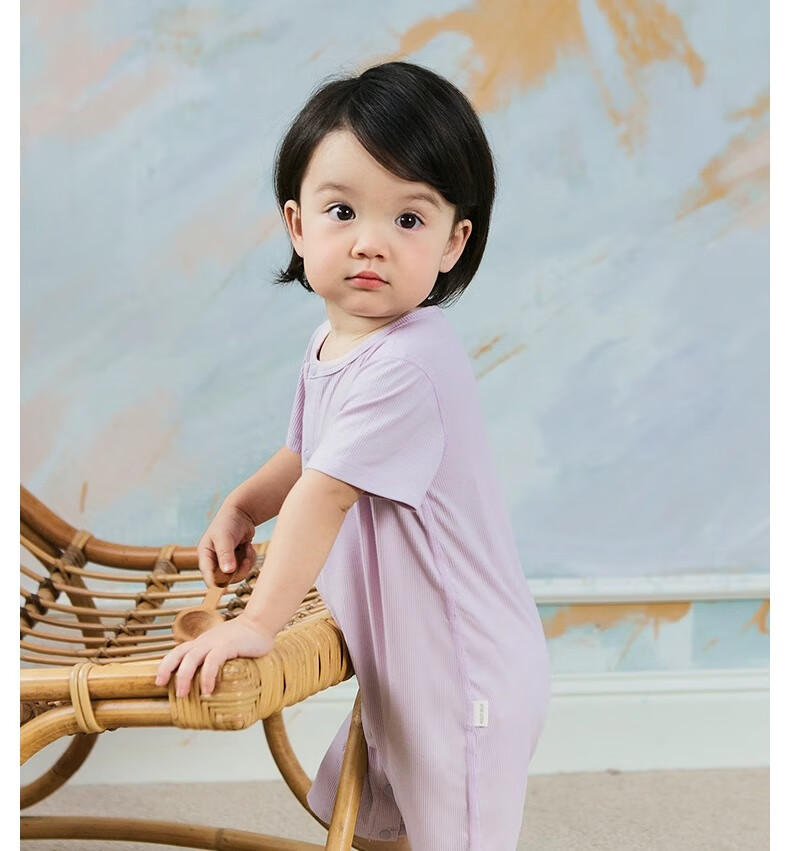Niduoxiong Summer Baby Romper, Infant Clothing, Summer Outfit, Crawling Suit, Newborn Home Wear, Short-Sleeve Ice Silk 22