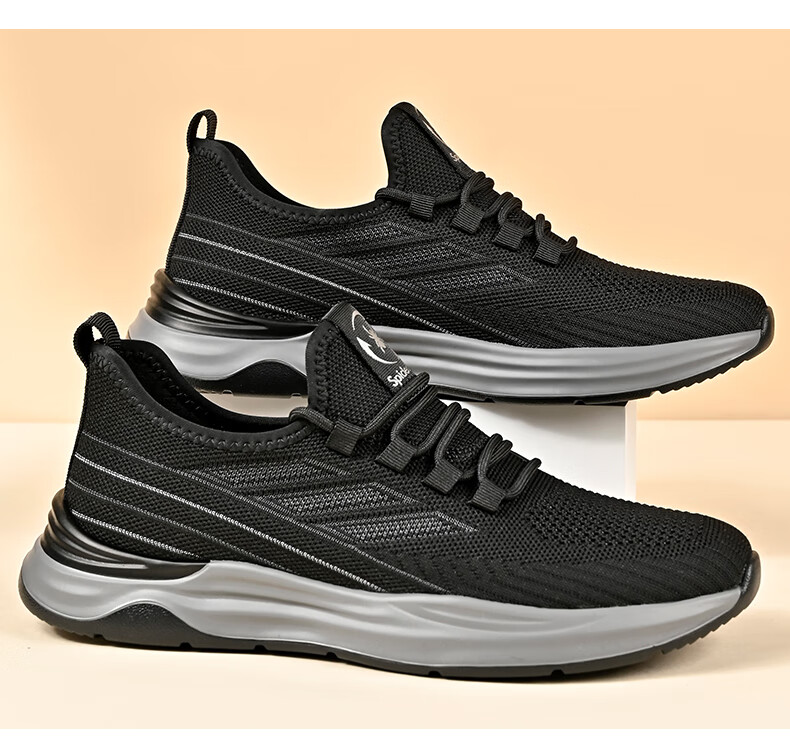 Spider King Men's Shoes Spring Summer Thin Mesh Breathable Flyknit Lightweight Sports Casual Shoes 28F069 Gray Size 41 10