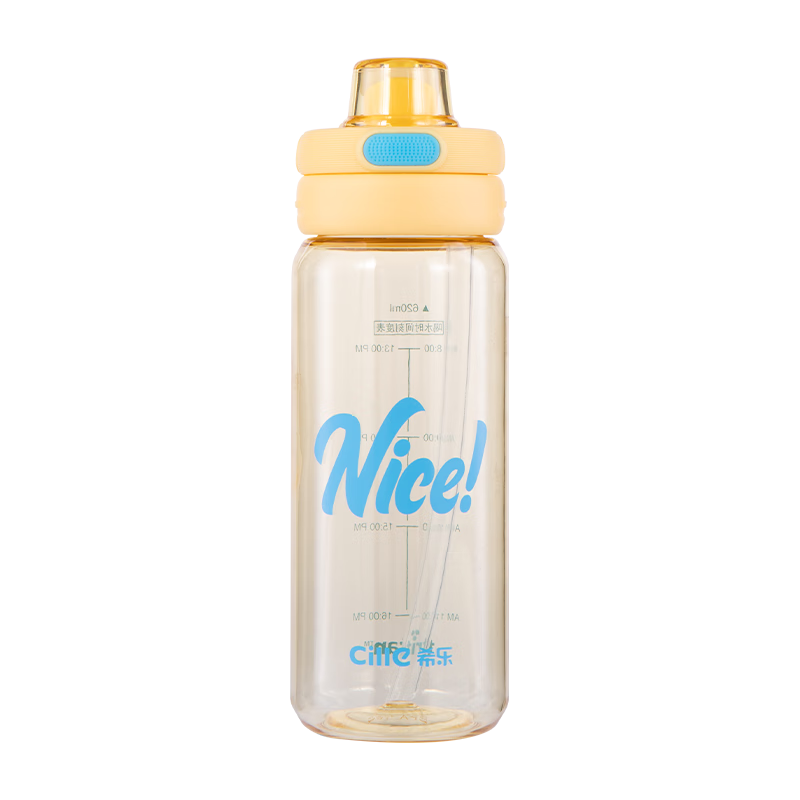 Cille Tritan Plastic Water Bottle Large Capacity for Men And Women Outdoor Fitness Sports Water Bottle Student Portable Straw Drinking Cup