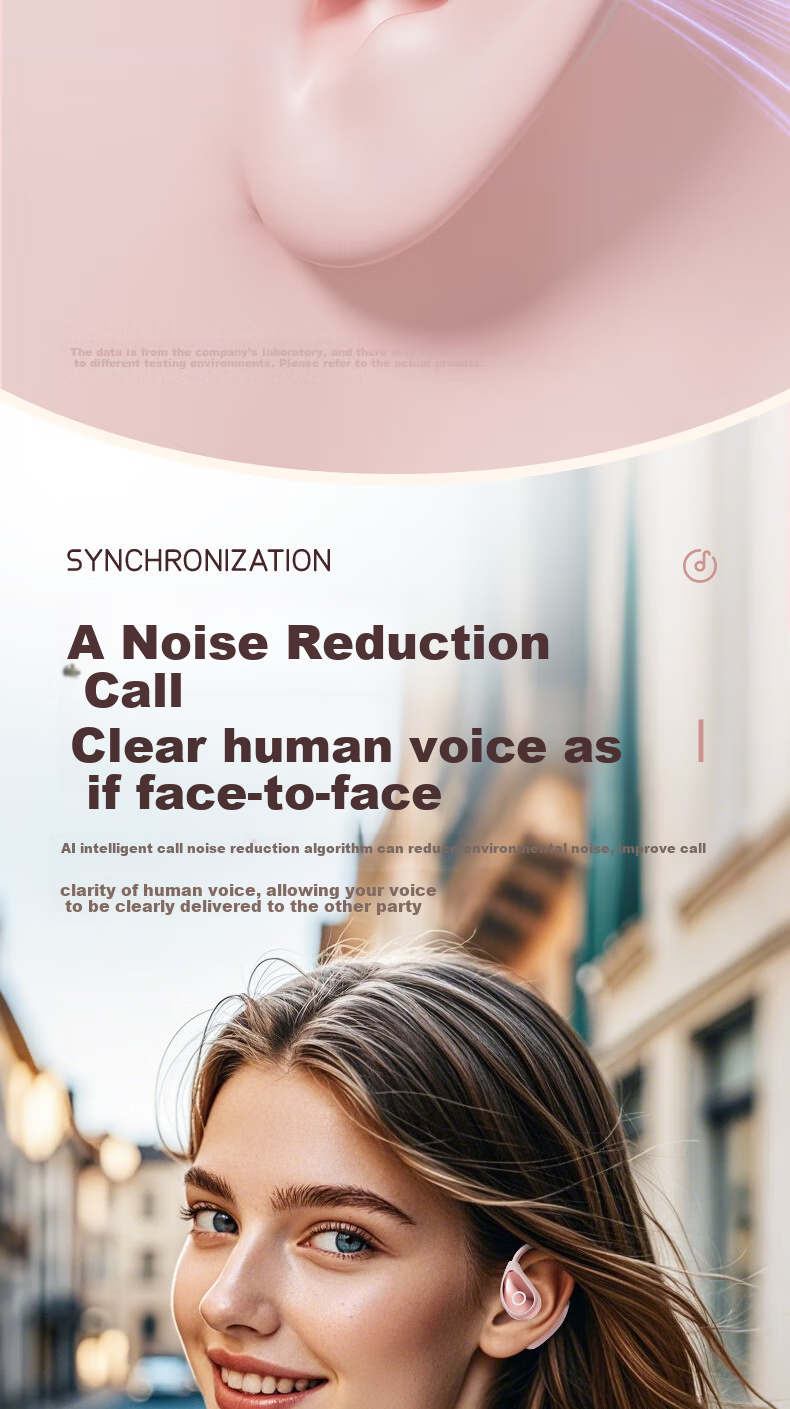 CLAISON [2025 New Model | Berlin Voice] Bluetooth Earphones, Over-Ear Bone Conduction Concept, Open Wireless Non-In Sports Running Noise-Cancelling Ear Clip Style M95-Yuan White 8