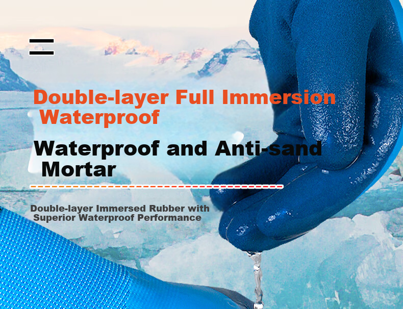 Maozheng Winter Latex-Coated Work Gloves, Rubber-Coated with Fleece Lining, Thickened for Warmth, Cold-Proof, Frost-Resistant, Waterproof, Non-Slip, Wear-Resistant, for Winter Work, Cold Storage Protectio 7