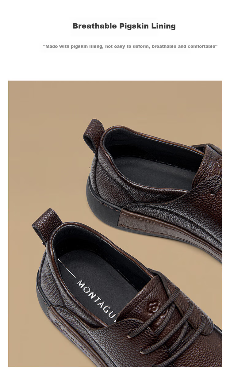 MONTAGUT Men's Leather Shoes, 2026 New Style British Light Luxury Business Casual Shoes, Top-Grain Cowhide Soft Sole Breathable Summer Footwear for Me 4