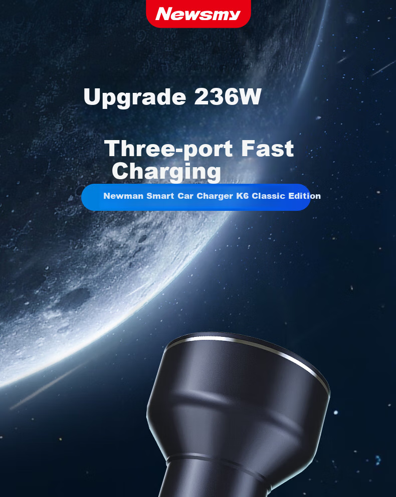 Newsmy Car Charger Cigarette Lighter Super Fast Charger Compatible with Apple 15/16, Huawei, Xiaomi K6 1