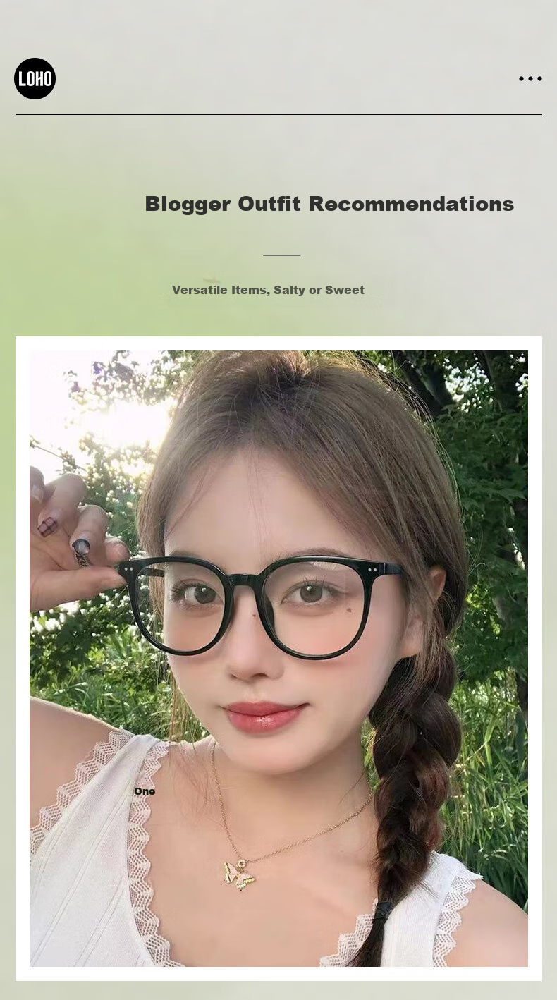LOHO Ultra-Light Round Frame Glasses for Women, Suitable for Myopia, Cold Tea Color, Face-Slimming Effect, Bare Face Look, Blue Light Blocking, Frame with Prescription Zeiss Lenses 3