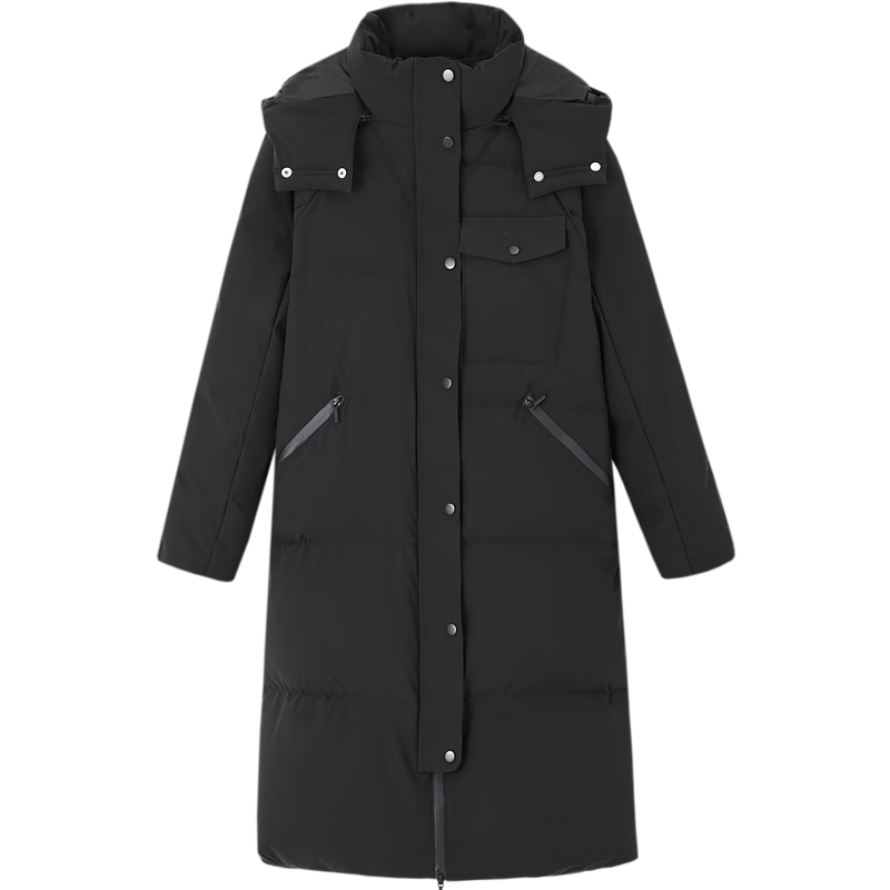 Dme [Nordic Cotton Triple Protection System] Winter Outdoor 90% Duck Down Hooded Long Women's down Jacket Warm Coat