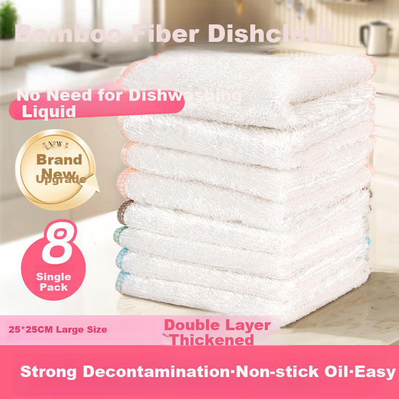 CHUSHE Lazy Cleaning Cloth, 25*25cm, 20 Sheets, Tear-Off Kitchen Dry And Wet Disposable Dish Towel, Extra Large And Thick, Oil-Absorbing
