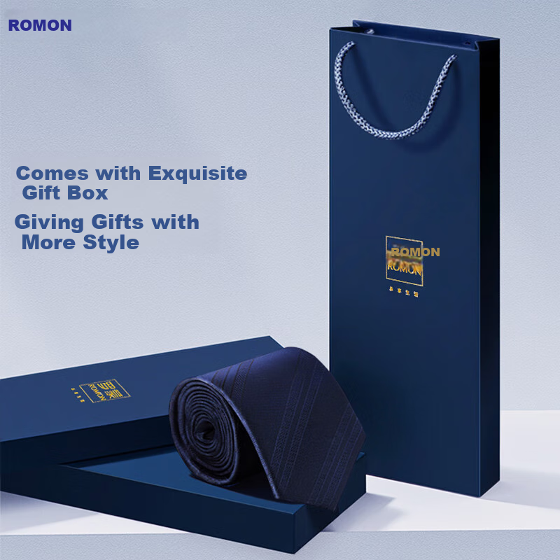 Luomeng Men's Tie, Business Casual Formal Wear, Purple Mulberry Silk, Hand-Tied, 8 Cm Wide, Gift Box Packaging