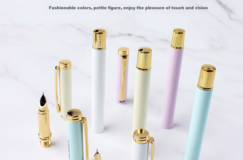 HERO Fountain Pen 1302D Iridium Nib Student Posture Correction Pen Office Signature Pen Ink Pen Pink (Dark EF Nib) 6