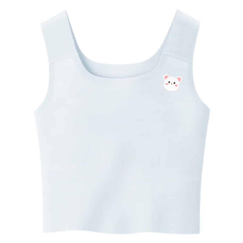 Meiya Ting Developmental Period Teenage Girl Underwear, Bra for 9-12 Year Old Middle School Students, 2-Piece Set, Girls' Children's Seamless Thin Vest