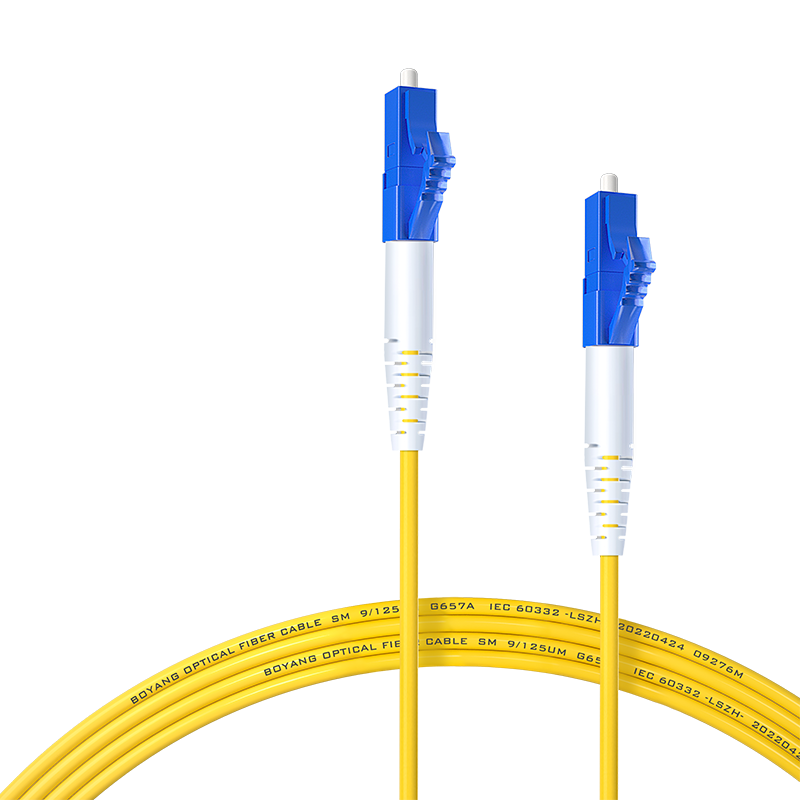 BOYANG Telecom-Grade Fiber Optic Patch Cable LC-LC(UPC) 10 Meters Single Mode Single Core (9/125 2.0) Flame-Retardant Low-Smoke Zero Halogen Fiber Optic Cable Pigtail LC-LC BY-1005S