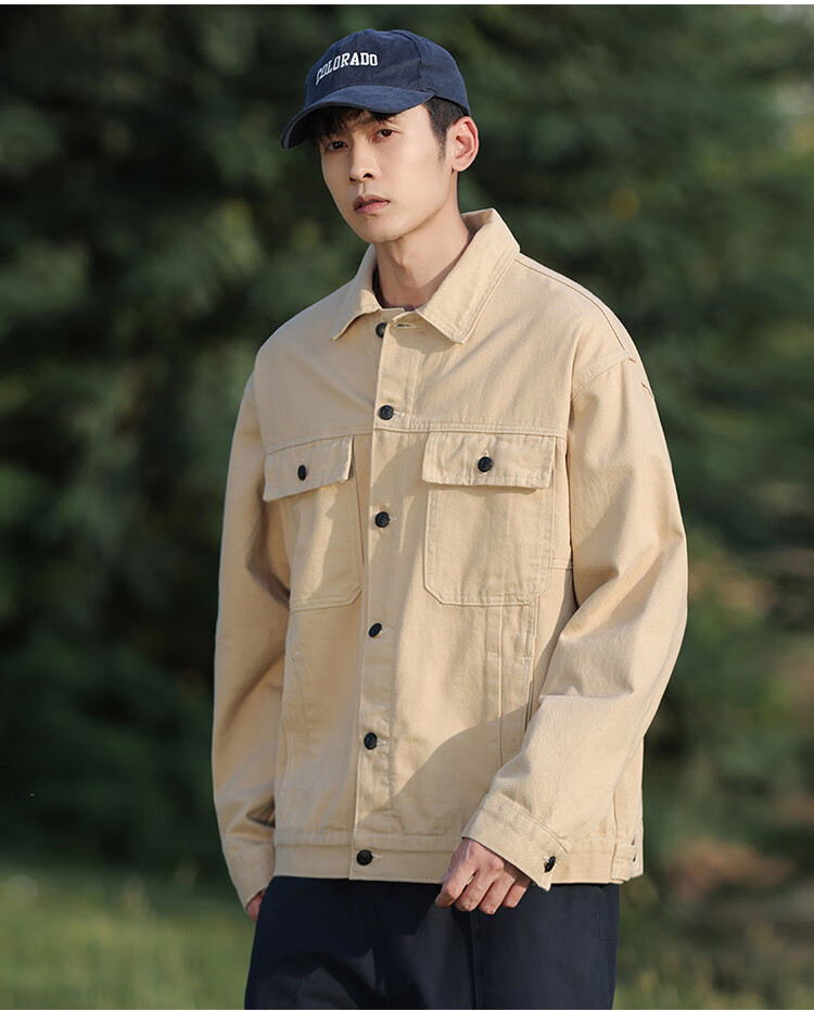 Zengzhi Japanese-Style Simple Denim Jacket for Men, Spring And Autumn 2026, Loose-Fitting Versatile Casual Lapel Men's Jacket for Teenagers 5