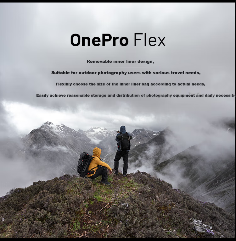 PGYTECH Camera Bag Onepro Dandelion Hiking Photography Bag DSLR Mirrorless Camera Backpack Professional Outdoor Short-Trip Travel Flex Adventure Version 30L Medium Inner Liner Set 1
