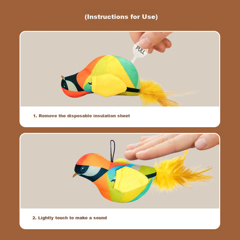 Happy Pet Cat Toy Cat Automatic Teaser Wand Bird Self-entertainment Tool Play by Itself Relieve Boredom Cat Kitten Young Cat Pet