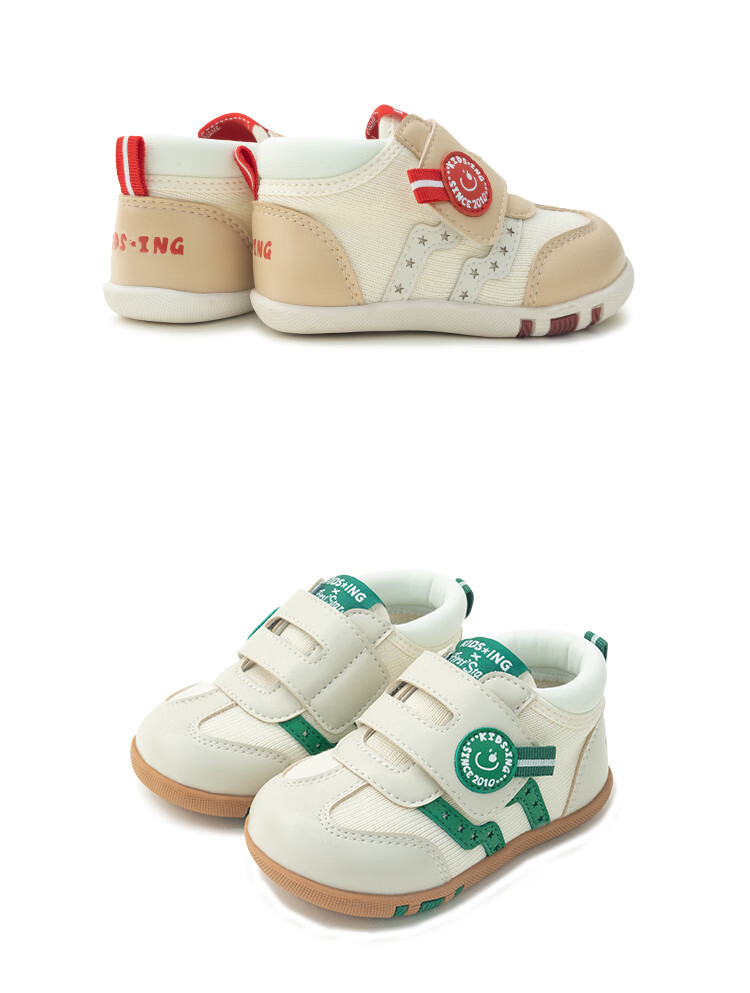 Kids.ing Cadixing Toddler Shoes Stage 1 Autumn Season for 1-2 Year Old Infants, Boys And Girls Soft Sole Non-Slip Mesh Shoes, Red, Size 18 8