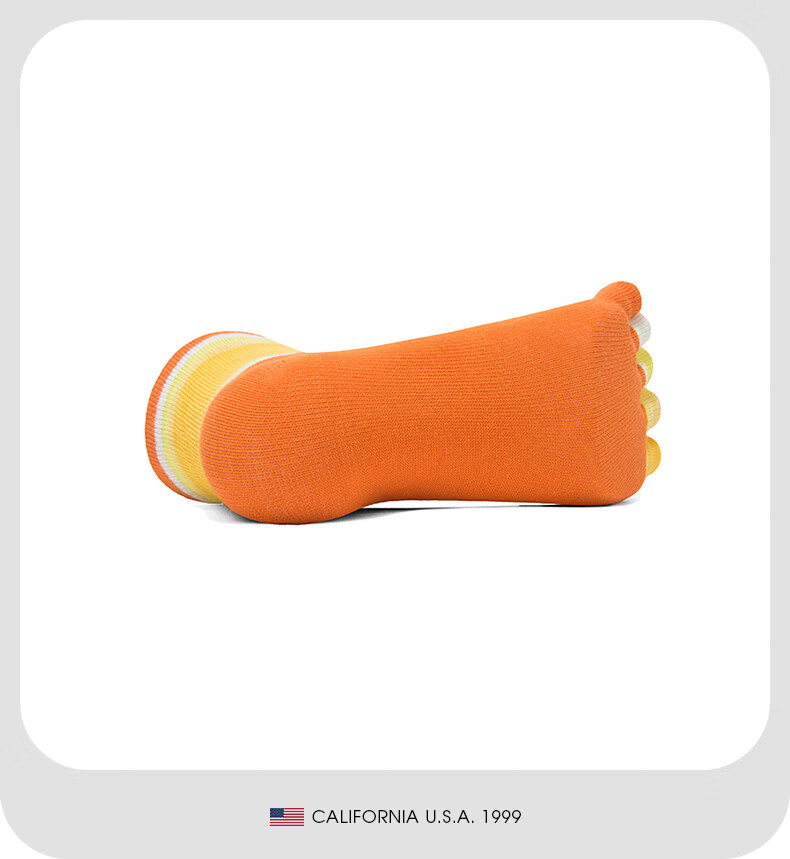 TFO 6th Generation Kids Outdoor Five-Toe Socks Comfortable Breathable Sports Running Toe Separation Hiking Socks 2902426 Yellow 7