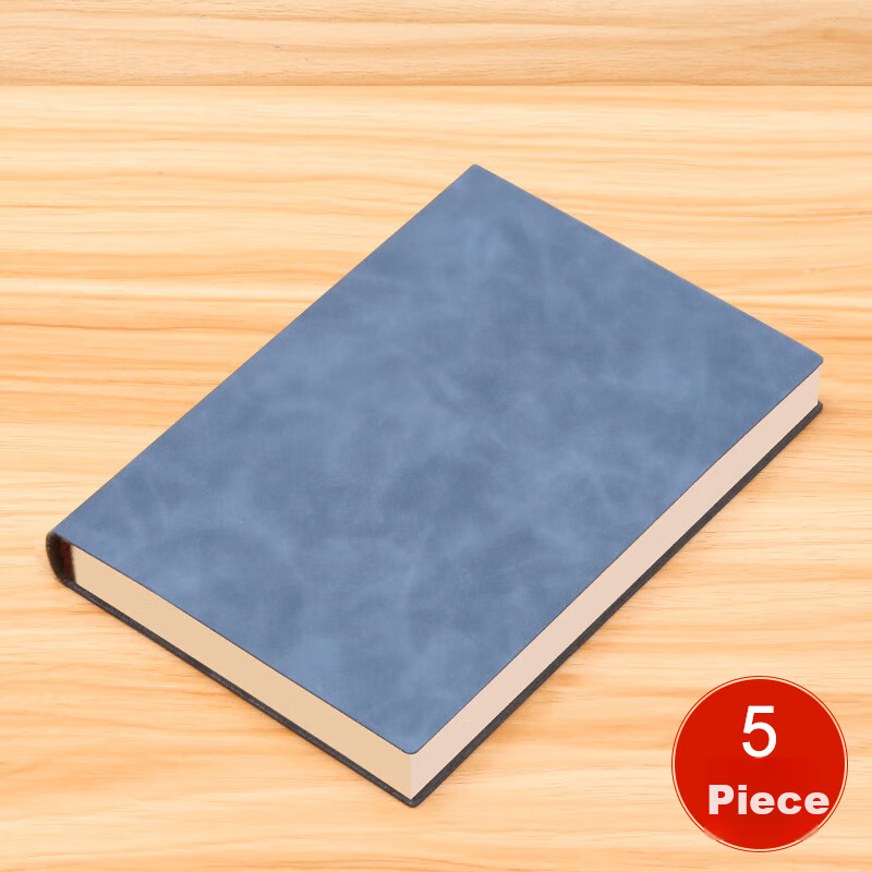 Weimei A5 Business Clip 25K Notebook, Thickened 100 Sheets, High-Quality Leather Cover, Stationery, 200 Pages, Diary, Work Meeting Record Book, Customizable Logo [5-Pack]