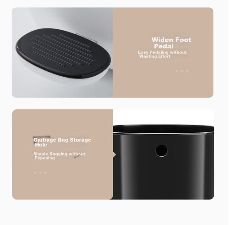 Ecoco Trash Can, 7L Capacity, Dual-Opening Lid for Living Room And Bathroom, Large Sealed Round Garbage Bin, Model E2330, Black 25