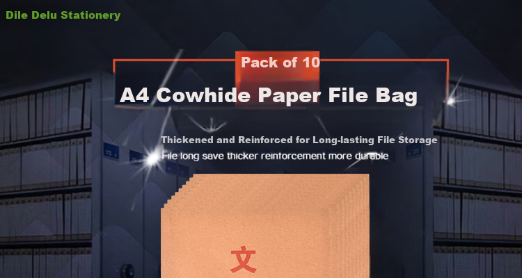 DiLe Thick Horizontal Kraft Paper File Folders, Customized Bid Document Envelopes, Contract And Document Folders, Pack of 10, Office Supplies, 1447 1