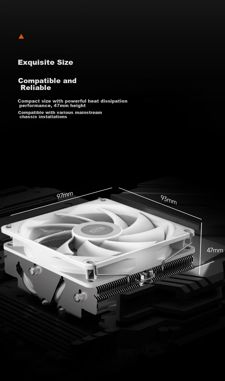 PCCOOLER RC400-47 WH ITX Air-Cooled CPU Cooler (Downward Pressure/47mm Height/4 Heat Pipes/Copper Base with Reflow Soldering And Nickel Plating Process/Supports AM5 1700) 3