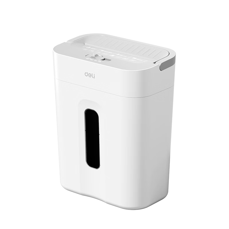 Deli Paper Shredder, Level 4 Security, Single Pass 6 Sheets, 5 Minutes Continuous Shredding, Small Home Office Document Shredder, 15L Capacity, with Handle, G11