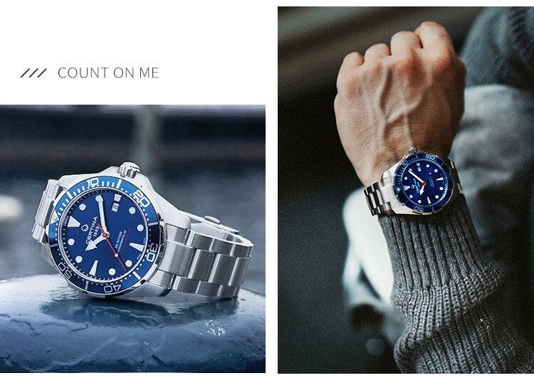 Certina Swiss Watch, Dynamic Energy Series, Big Turtle Diving Sports Mechanical Steel Strap Men's Wristwatch 1
