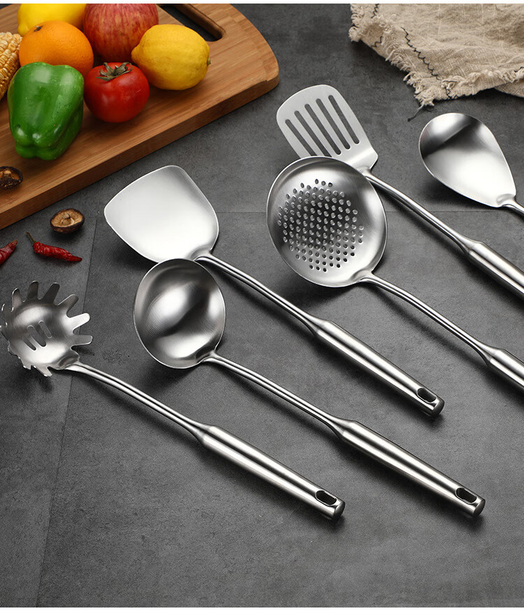 Jinwanfu 304 Stainless Steel Cooking Spatula High-Temperature Resistant Non-Stick Frying Pan Turner Kitchen Utensil 13