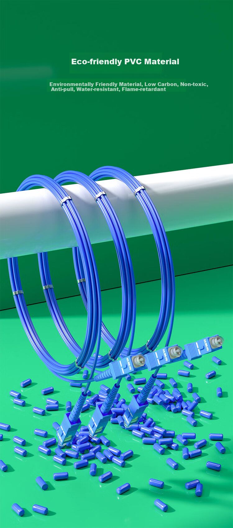 Dashengguang Telecom-Grade Armored Fiber Optic Patch Cable, 10 Meters SC-SC Single-Mode Single-Core, Tensile And Compression Resistant, Rodent Bite Resistant, Low Smoke Zero Halogen Eco-Friendly Pigtail Connection Cable, DSG-1KSUSU10S 5