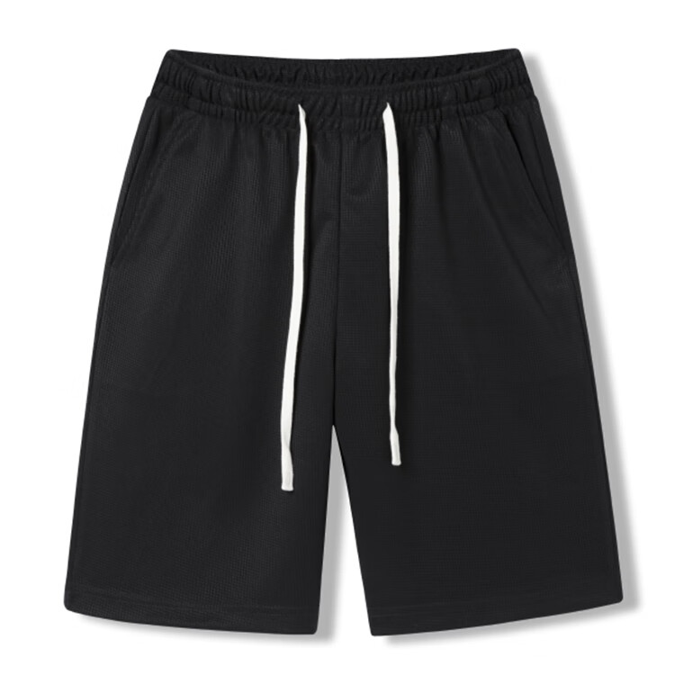 GENIOLAMODE Men's Shorts, Cool Waffle Pattern, Solid Color, Simple Casual Loose Fit, Youth Student Basketball Shorts 1
