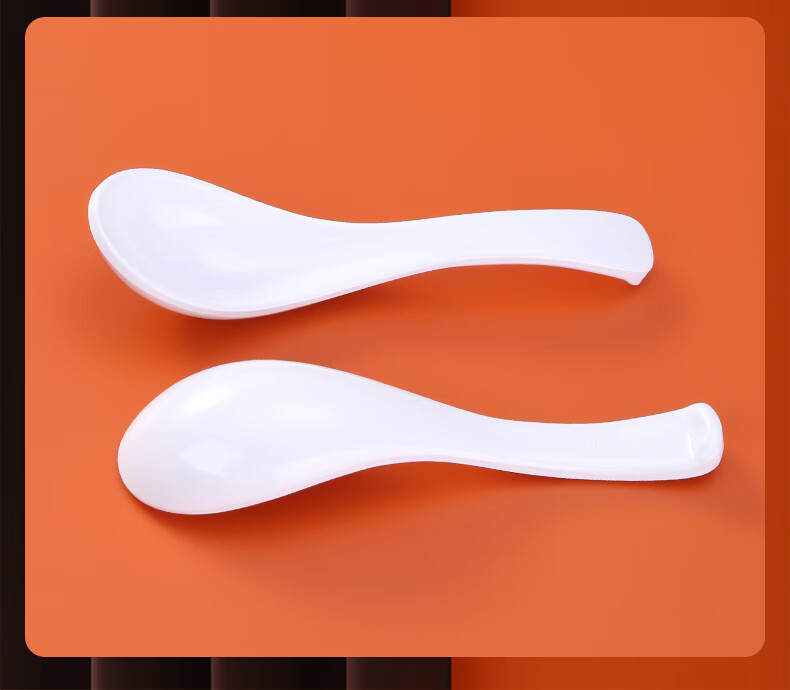 JOBO A8 Melamine Soup Spoons Set of 20, 14.5cm Small Soup Spoons with Anti-Slip Hook for Fast Food 6