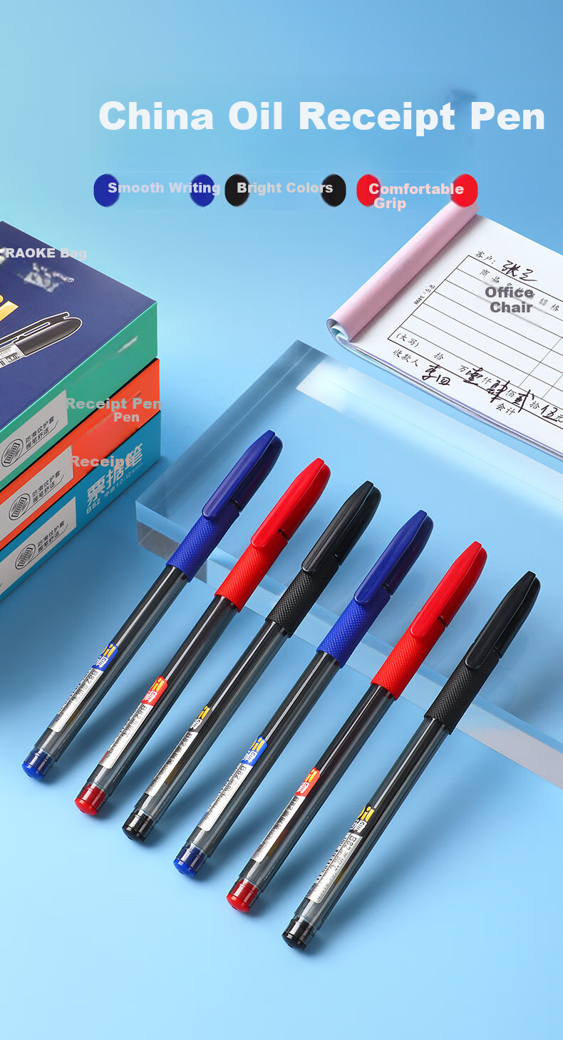 BAOKE B82 Ballpoint Pen, Medium Oil Pen, 1.0mm Bullet Tip, for Students And Office Use, Ballpoint Pen for Bills, Blue, 12 Pens/box 1