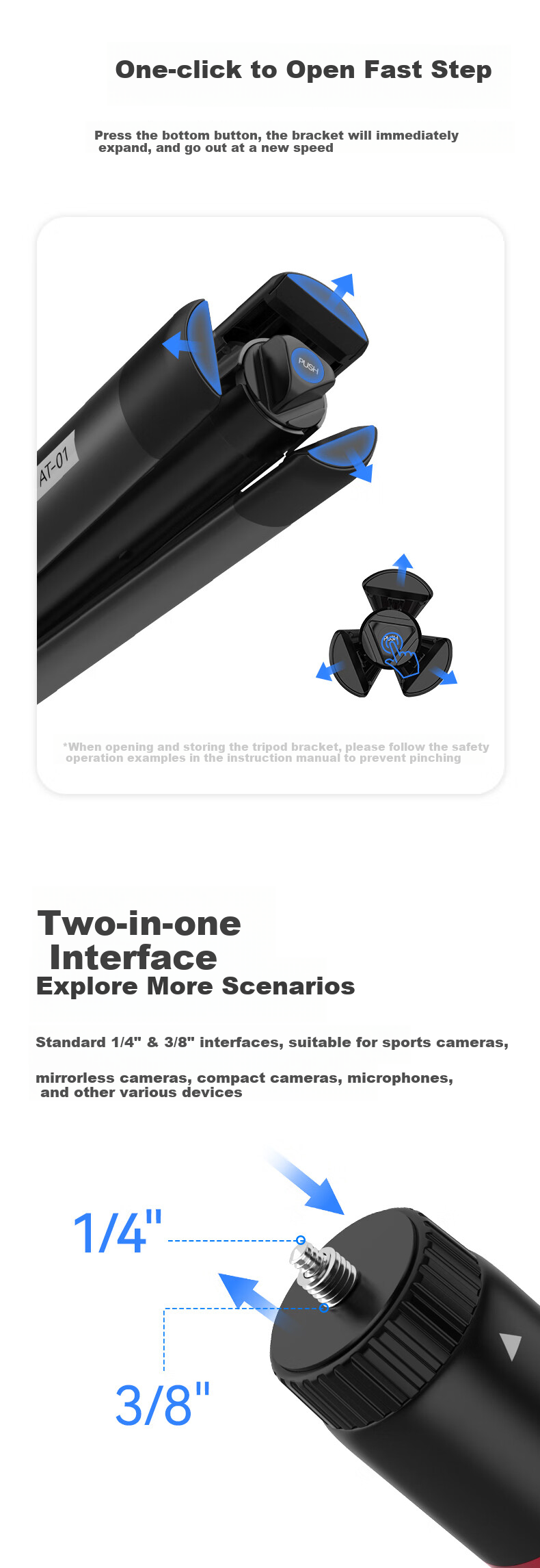 Ulanzi AT-04 Roller Tripod Storage Bag, Outdoor Mini Phone Mirrorless DSLR Gimbal Live Streaming Mobile Photography Selfie Stick with Handheld Tripod, Desktop Stand 6