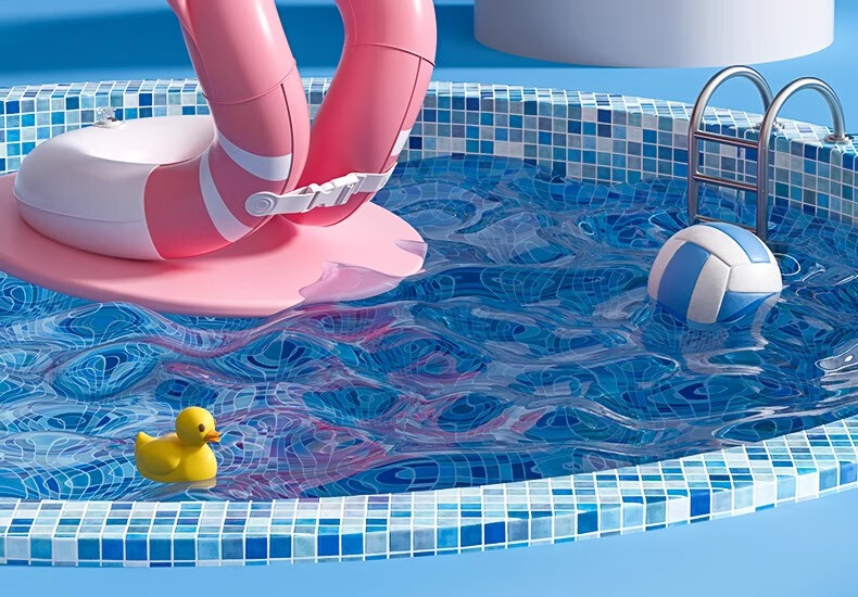 Li-Ning Children's Swimming Ring Float Toy for Ages 3-6 Anti-Tip Pool Life Buoy 3
