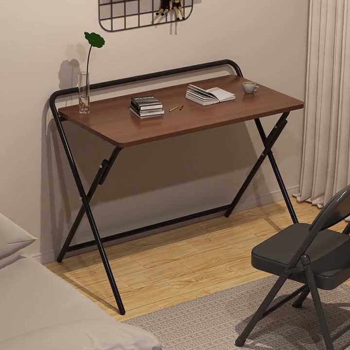 Anerya Foldable Desk, Computer Table for Students, Compact Bedside Table for Home Use, Small Desk for School Dormitory, Study Table, White