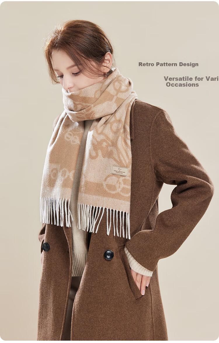 JIUMU 100% Cashmere Scarf for Women, Autumn And Winter Shawl, Warm Neck Wrap, Gift for Girls, National Day Birthday Present, Gift Box Set 5